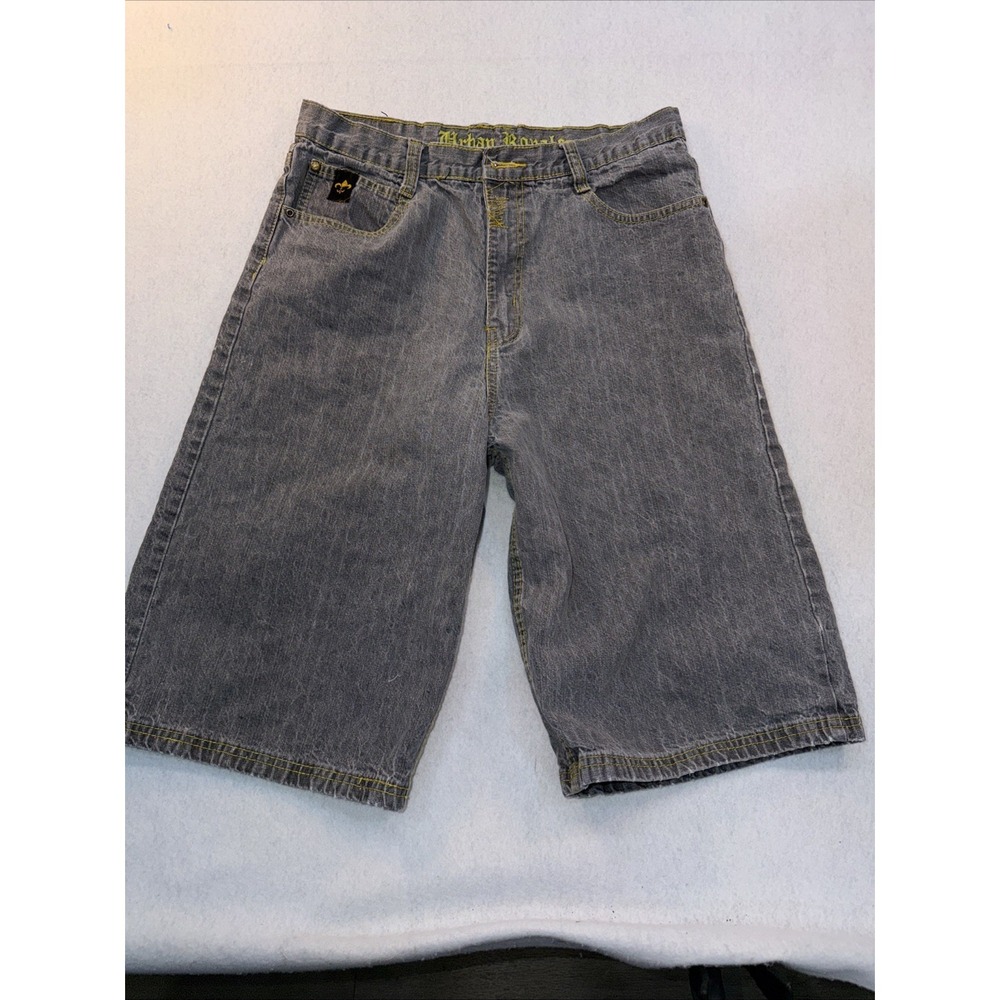 Red Ape Urban Royale ‎ Gray denim shorts  Skater streetwear size 34 baggy READ